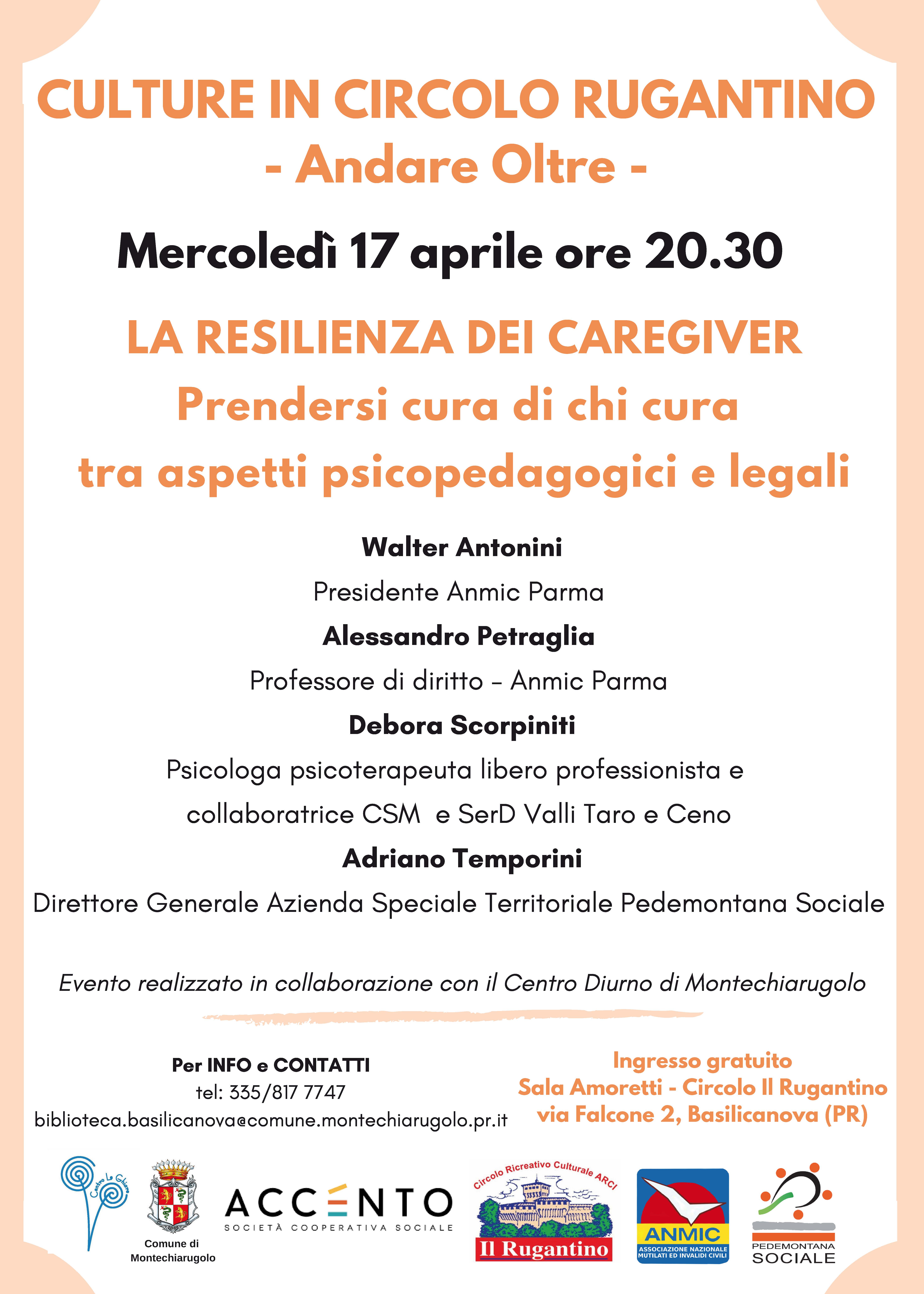 La resilienza dei caregiver: incontro a Basilicanova> La resilienza dei caregiver: incontro a Basilicanova